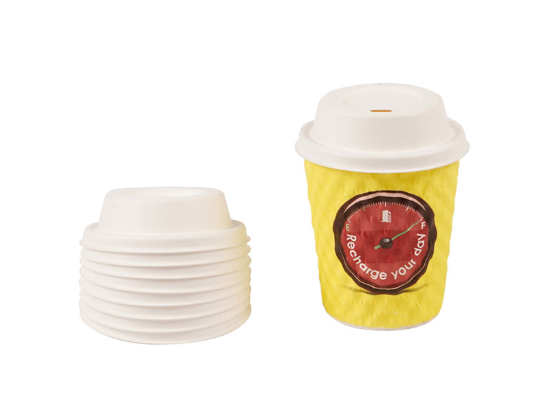 Zero Waste Eco Friendly Disposable Compostable Biodegradable Paper Pulp Dart Dome Coffee Lids For 9oz Cups Whole Sales
