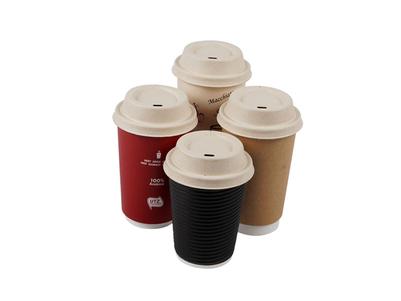 Zero Waste Eco Friendly Disposable Compostable Biodegradable Paper Pulp Dart Strawless Coffee Lids