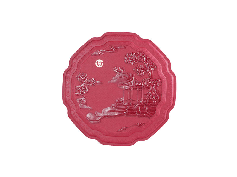 Earth Friendly Eco Personalized Disposable Compostable Biodegradable Round And Red Paper Pulp Gift Box For Food